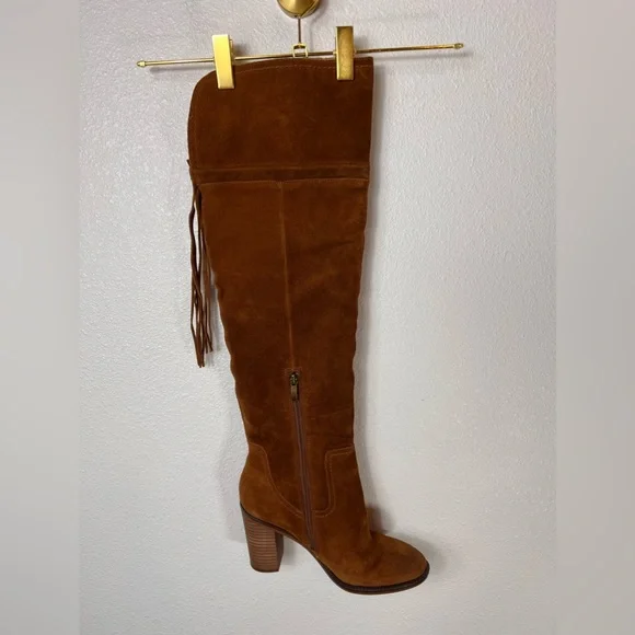 Franco Sarto Knee High Suede Side Zip Boots Size 6.5 - Picture 8 of 11